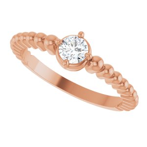14K Rose Gold 1/4 CT Lab-Grown Diamond Graduated Bead Ring – image 5