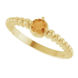 14K Yellow Gold Natural Citrine Graduated Bead Ring – image 5