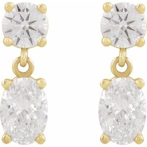 14K Yellow Gold 2 CTW Lab-Grown Diamond Two-Stone Earrings – image 2