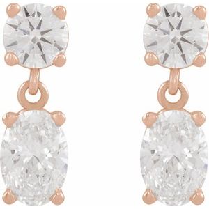 14K Rose Gold 2 CTW Lab-Grown Diamond Two-Stone Earrings – image 2