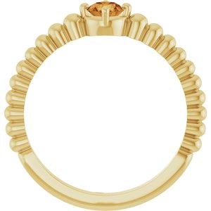 14K Yellow Gold Natural Citrine Graduated Bead Ring – image 2