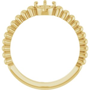 10K Yellow Gold 4 mm Round Graduated Bead Ring Mounting – image 4