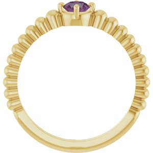 14K Yellow Gold Lab-Grown Alexandrite Graduated Bead Ring – image 2