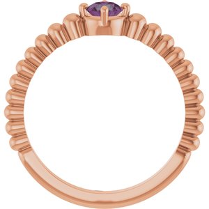 14K Rose Gold Lab-Grown Alexandrite Graduated Bead Ring – image 2