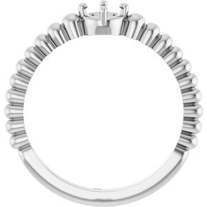Platinum 4 mm Round Graduated Bead Ring Mounting – image 4