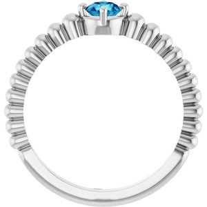 Sterling Silver Natural Zircon Graduated Bead Ring – image 2