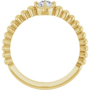 14K Yellow Gold 1/4 CT Natural Diamond Graduated Bead Ring – image 2