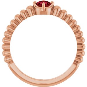 14K Rose Gold Natural Ruby Graduated Bead Ring – image 2
