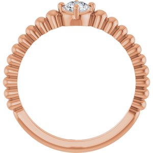14K Rose Gold 1/4 CT Lab-Grown Diamond Graduated Bead Ring – image 2