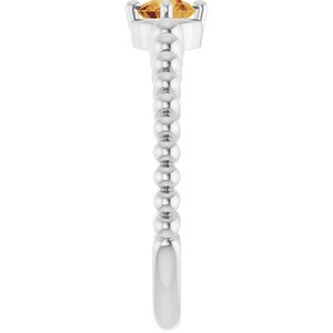 Sterling Silver Natural Citrine Graduated Bead Ring – image 4