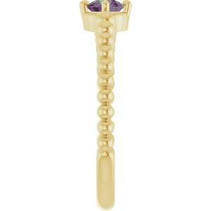 14K Yellow Gold Lab-Grown Alexandrite Graduated Bead Ring – image 4