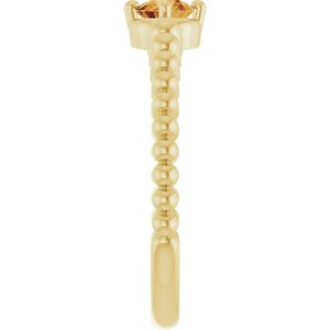 14K Yellow Gold Natural Citrine Graduated Bead Ring – image 4