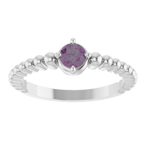 Platinum Lab-Grown Alexandrite Graduated Bead Ring – image 3