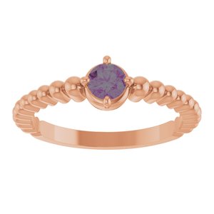 14K Rose Gold Lab-Grown Alexandrite Graduated Bead Ring – image 3