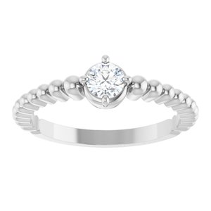 Platinum 1/4 CT Lab-Grown Diamond Graduated Bead Ring – image 3