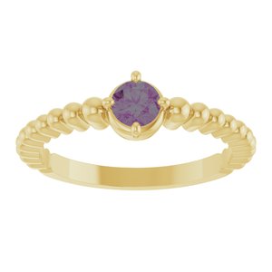 14K Yellow Gold Lab-Grown Alexandrite Graduated Bead Ring – image 3