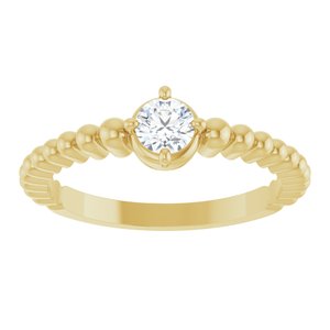 14K Yellow Gold 1/4 CT Lab-Grown Diamond Graduated Bead Ring – image 3