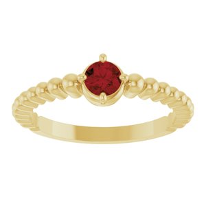 14K Yellow Gold Natural Mozambique Garnet Graduated Bead Ring – image 3