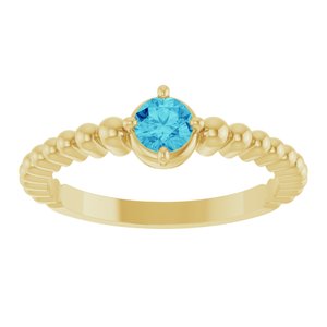 14K Yellow Gold Natural Zircon Graduated Bead Ring – image 3