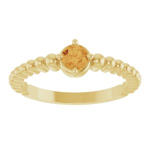 14K Yellow Gold Natural Citrine Graduated Bead Ring – image 3