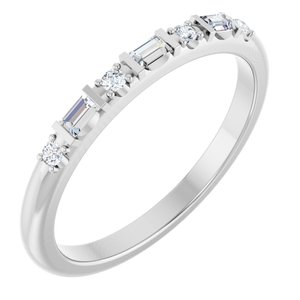 14K White Gold Family Stackable Ring Mounting