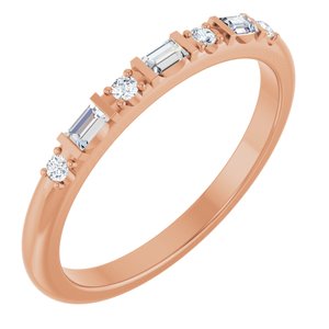 14K Rose Gold 1/6 CTW Lab-Grown Diamond Family Stackable Ring