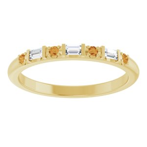 10K Yellow Gold 1/10 CTW Natural Diamond & Natural Citrine Family Stackable Ring – image 3