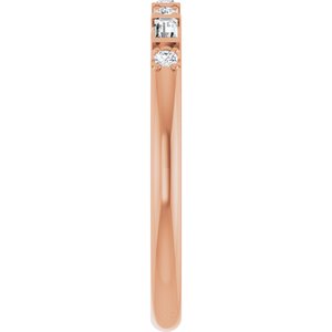 14K Rose Gold 1/6 CTW Lab-Grown Diamond Family Stackable Ring – image 4