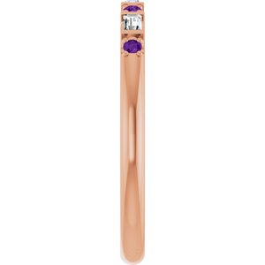 14K Rose Gold 1/8 CTW Lab-Grown Diamond Family Stackable Ring – image 4