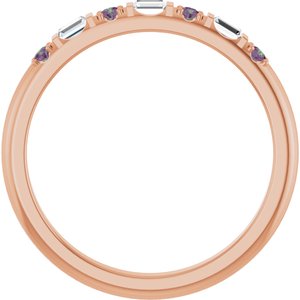 14K Rose Gold 1/10 CTW Lab-Grown Diamond & Lab-Grown Alexandrite Family Stackable Ring – image 2