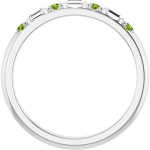 Sterling Silver 1/10 CTW Natural Diamond & Natural Peridot Family Stackable Ring – image 2