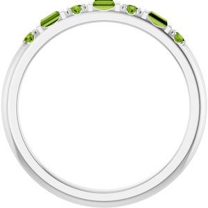 14K White Gold 1/10 CTW Natural Diamond & Natural Peridot Family Stackable Ring – image 2