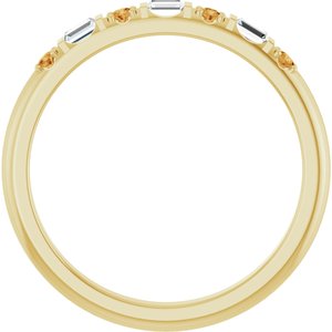14K Yellow Gold 1/10 CTW Natural Diamond & Natural Citrine Family Stackable Ring – image 2