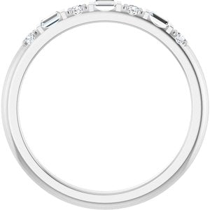 10K White Gold 1/6 CTW Natural Diamond Family Stackable Ring – image 2