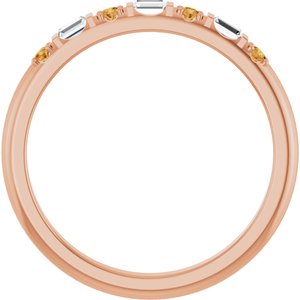 14K Rose Gold 1/10 CTW Natural Diamond & Natural Citrine Family Stackable Ring – image 2