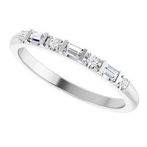 14K White Gold 1/6 CTW Lab-Grown Diamond Family Stackable Ring – image 5