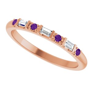14K Rose Gold 1/8 CTW Lab-Grown Diamond Family Stackable Ring – image 5