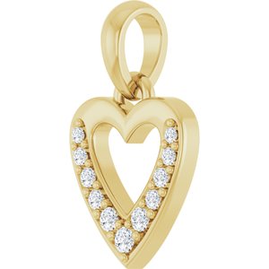 14K Yellow Gold .05 CTW Lab-Grown Diamond Heart Charm/Pendant – image 2