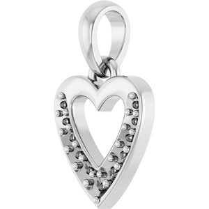 Platinum 1.3 mm Round Accented Heart Charm/Pendant Mounting – image 4