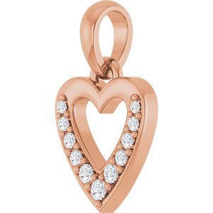 14K Rose Gold .05 CTW Lab-Grown Diamond Heart Charm/Pendant – image 2