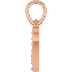 14K Rose Gold 1.3 mm Round Accented Heart Charm/Pendant Mounting – image 6