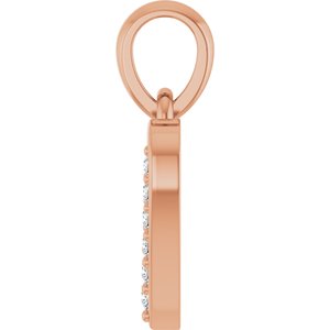 14K Rose Gold 1.3 mm Round Accented Heart Charm/Pendant Mounting – image 5