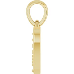 14K Yellow Gold 1.3 mm Round Accented Heart Charm/Pendant Mounting – image 6