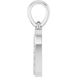 Platinum .05 CTW Natural Diamond Heart Charm/Pendant – image 3