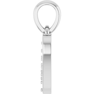 14K White Gold 1.3 mm Round Accented Heart Charm/Pendant Mounting – image 6