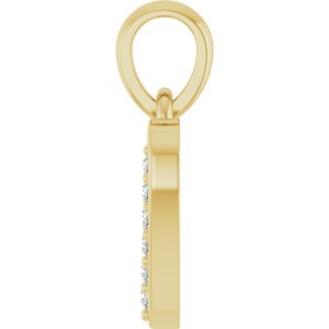 10K Yellow Gold 1.3 mm Round Accented Heart Charm/Pendant Mounting – image 5