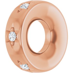 14K Rose Gold 1/10 CTW Natural Diamond Stackable Family Space Charm/Pendant – image 2