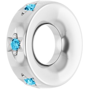 Platinum Natural Aquamarine Stackable Family Charm/Pendant – image 2