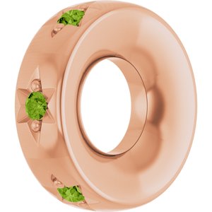14K Rose Gold Natural Peridot Stackable Family Space Charm/Pendant – image 2