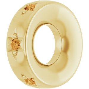 14K Yellow Gold Natural Citrine Stackable Family Space Charm/Pendant – image 2